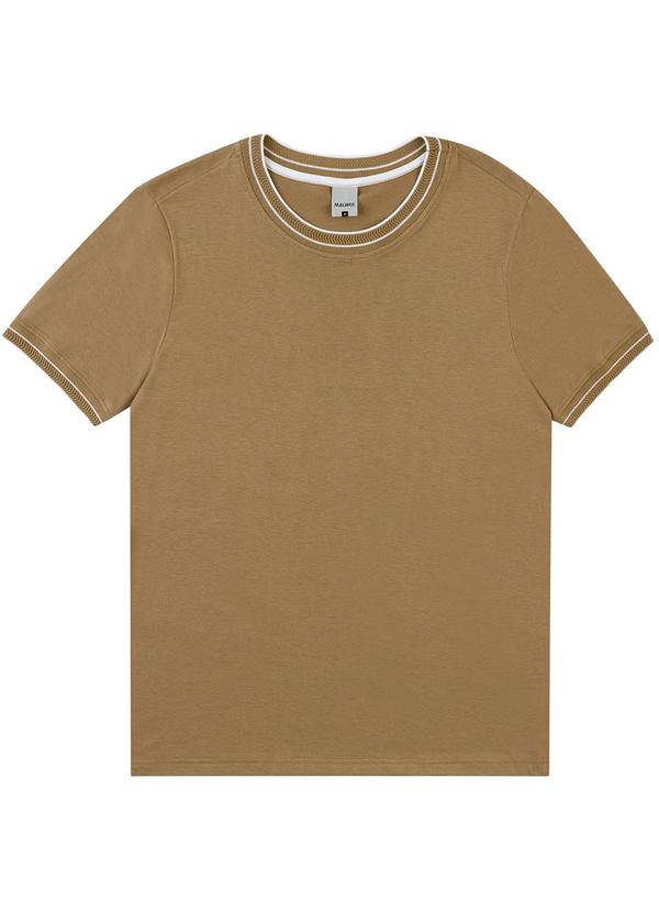 Camiseta Slim em Malha Cáqui