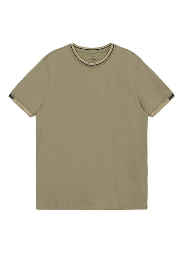 Camiseta Slim em Malha Verde Musgo