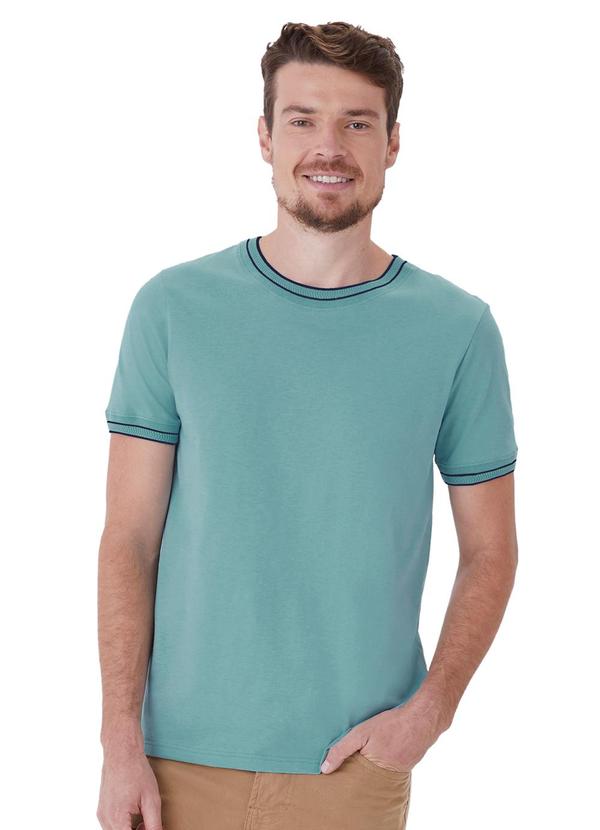 Camiseta Slim em Malha Verde Turquesa