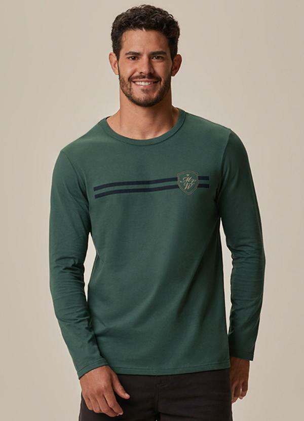 Camiseta Slim Escudo Verde Esmeralda