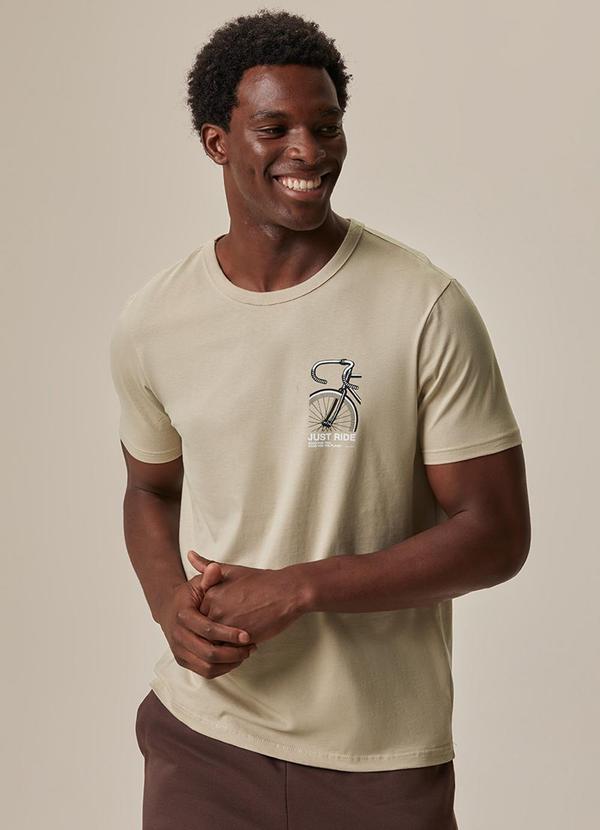 Camiseta Slim Just Ride Areia