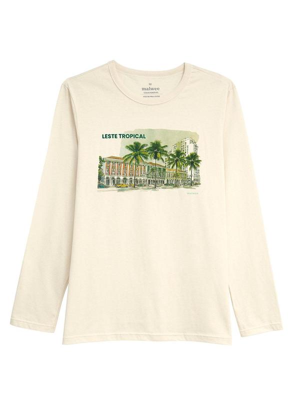 Camiseta Slim Leste Tropical Off White