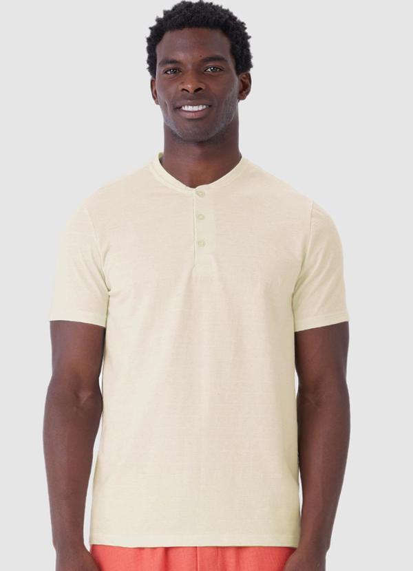 Camiseta Slim Malha Linho Off White