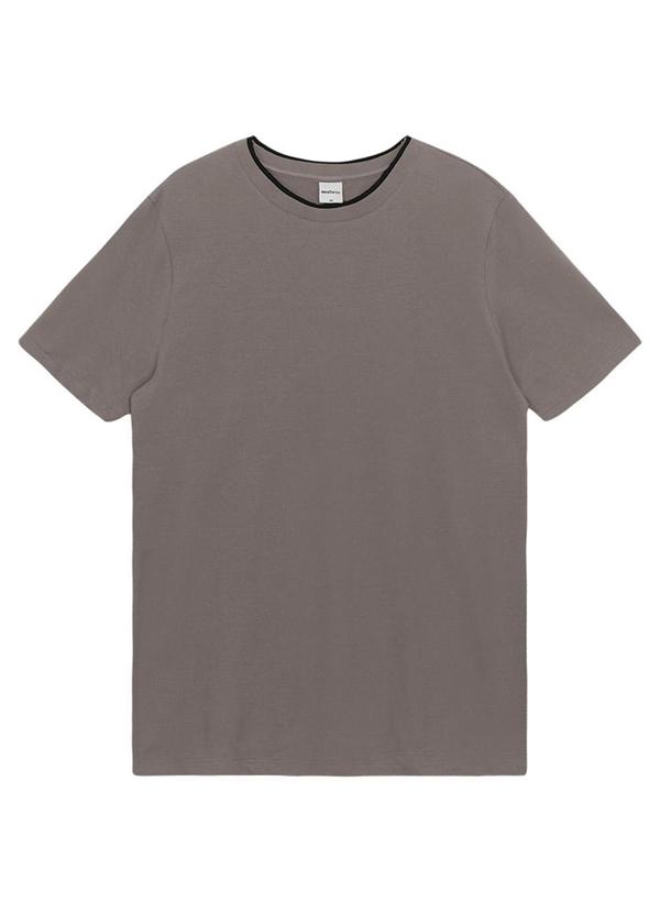 Camiseta Slim Maquinetada Taupe