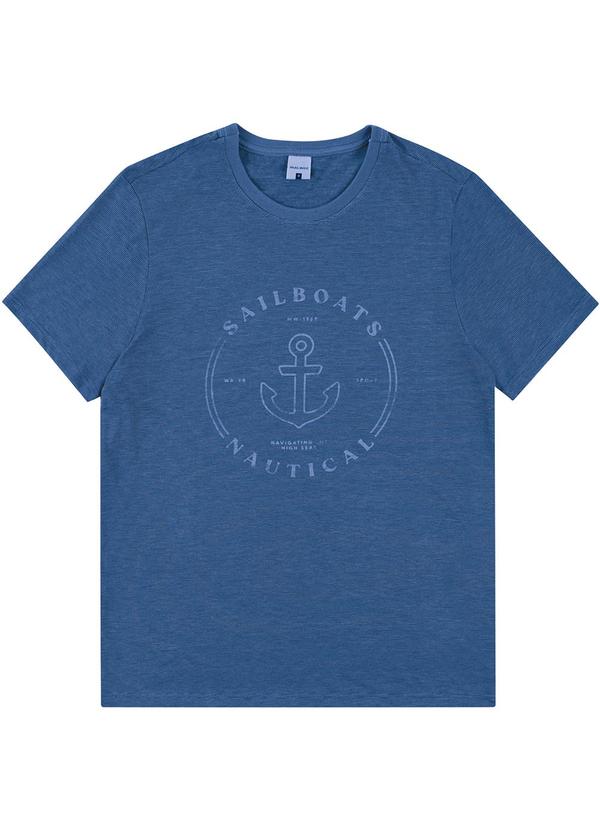 Camiseta Slim Sailboats Azul Petróleo