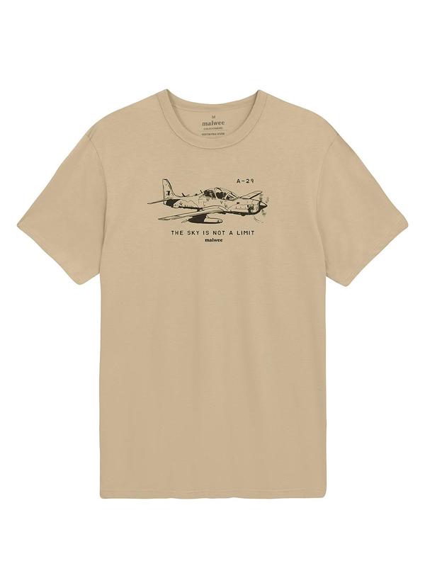 Camiseta Slim The Sky Is Not a Limit Bege