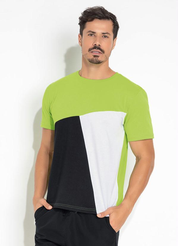 Camiseta Tricolor com Recortes Frontais