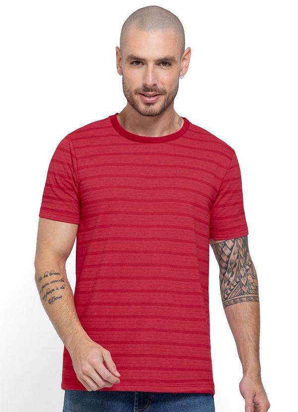Camiseta Vermelha Regular Listrada