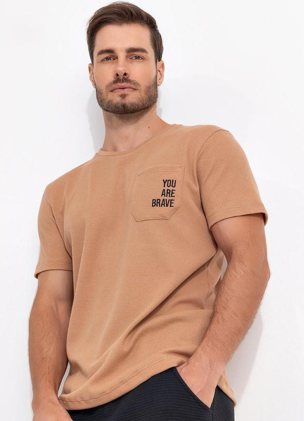 Vista 2 Camiseta em Malha Bege Fakini Fakini
