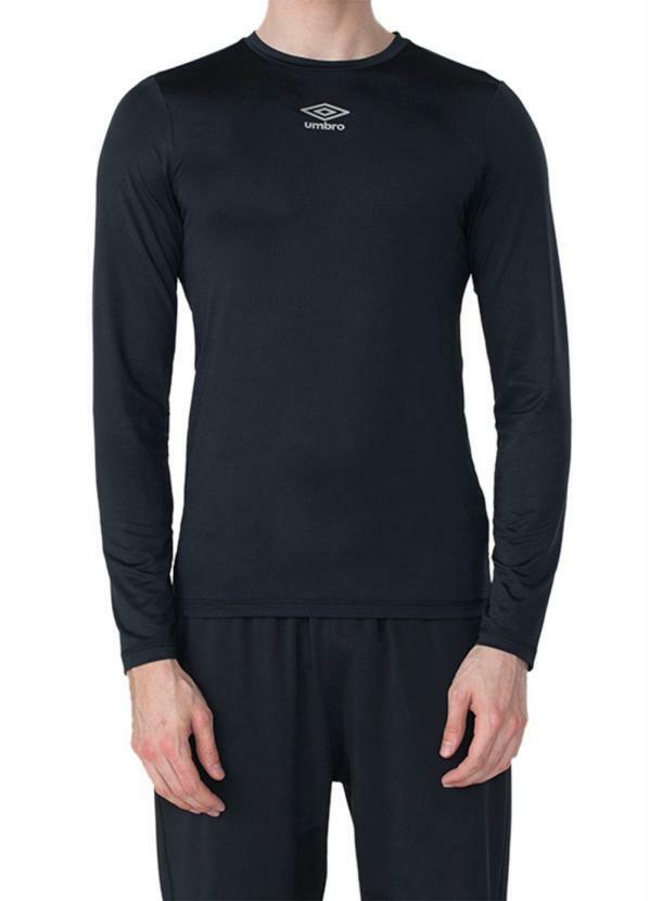 Vista 2 Camisa Ml Masculina Diamond Touch Preta Umbro Umbro