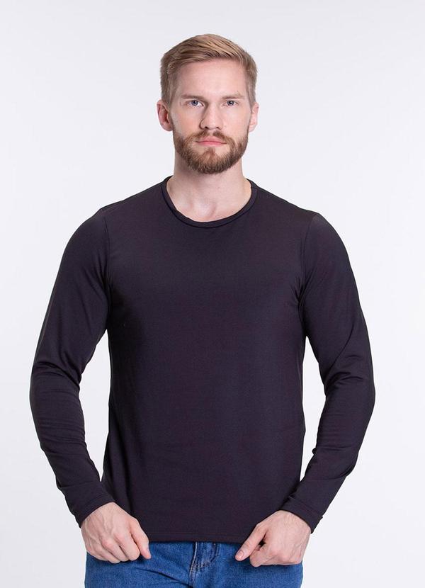 Camiseta Adulto Térmico Masculina Uv50+ Preta