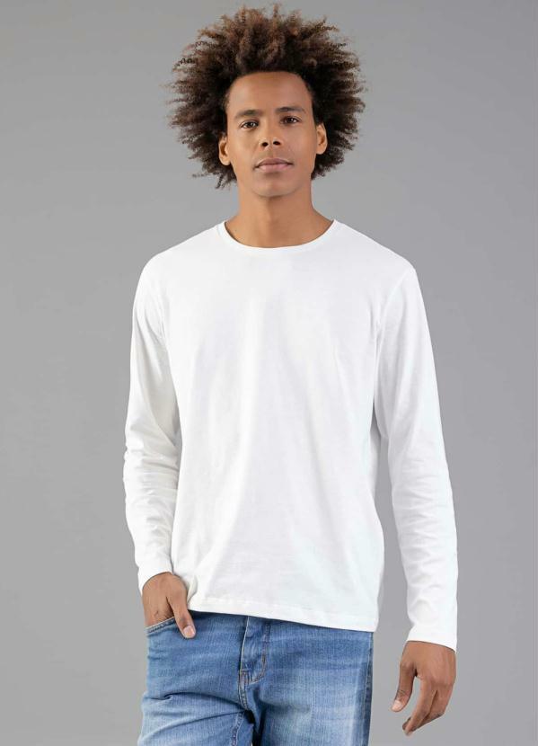 Camiseta Básica Manga Longa Branco