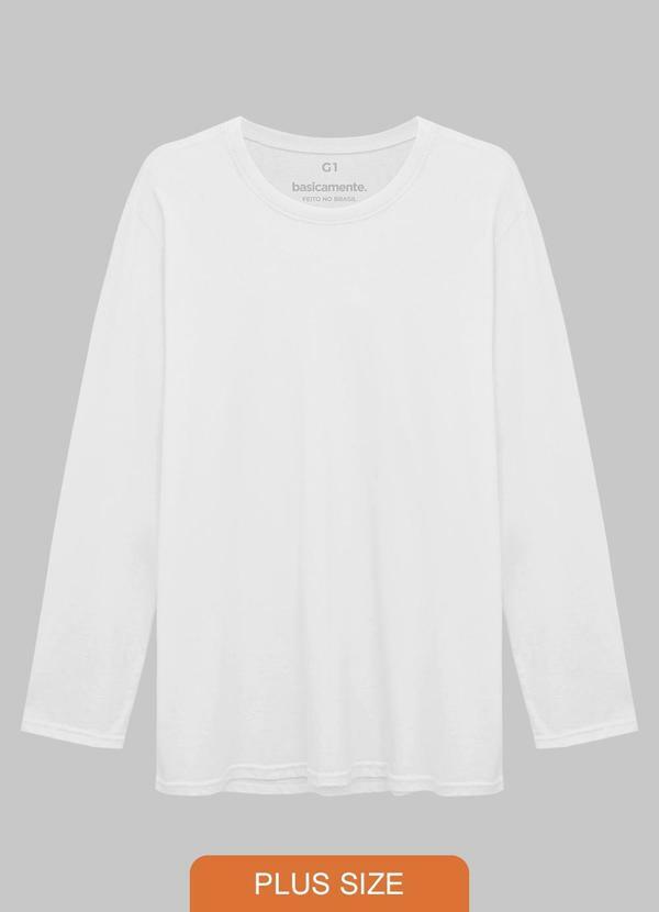 Camiseta Básica Manga Longa Plus Branco