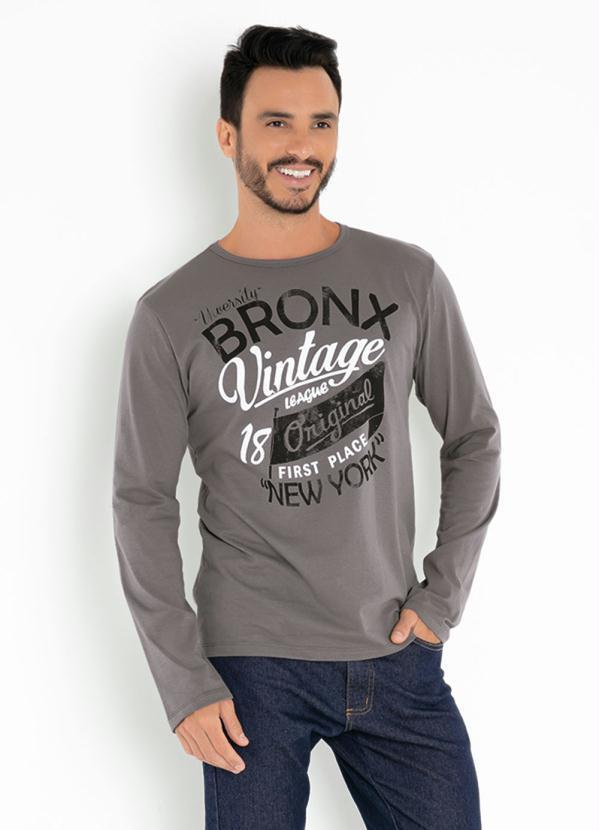 Camiseta Cinza com Estampa Frontal
