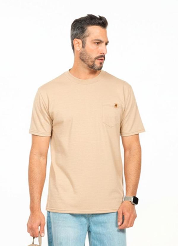 Camiseta com Bolso Bege