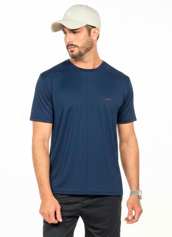 Camiseta com Bordado Azul