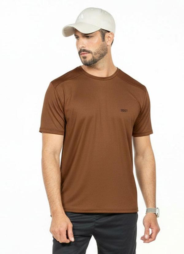 Camiseta com Bordado Marrom