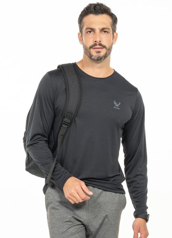 Camiseta com Estampa Águia Sport Preto