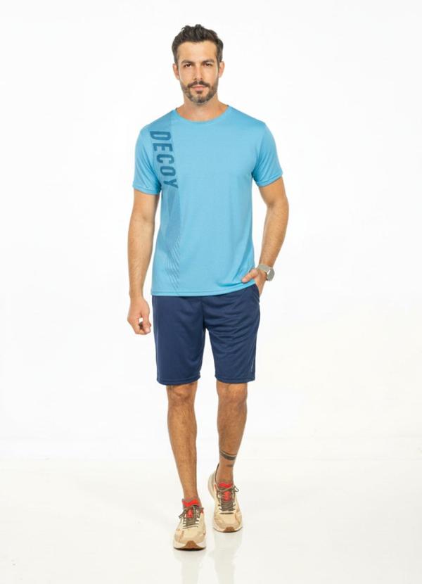 Camiseta com Estampa Azul