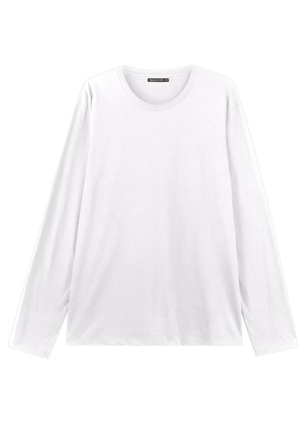 Camiseta Manga Longa Meia Malha Branco