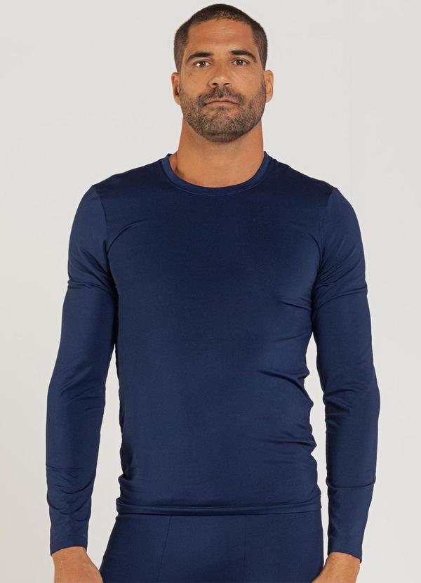 Camiseta em Malha Térmica Azul Marinho