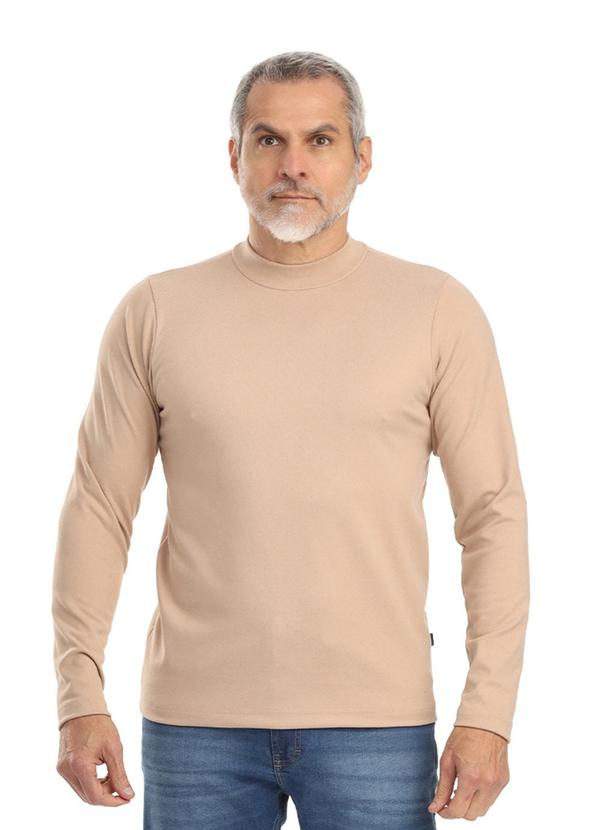 Camiseta Manga Longa Fleece Mesclado Deserto