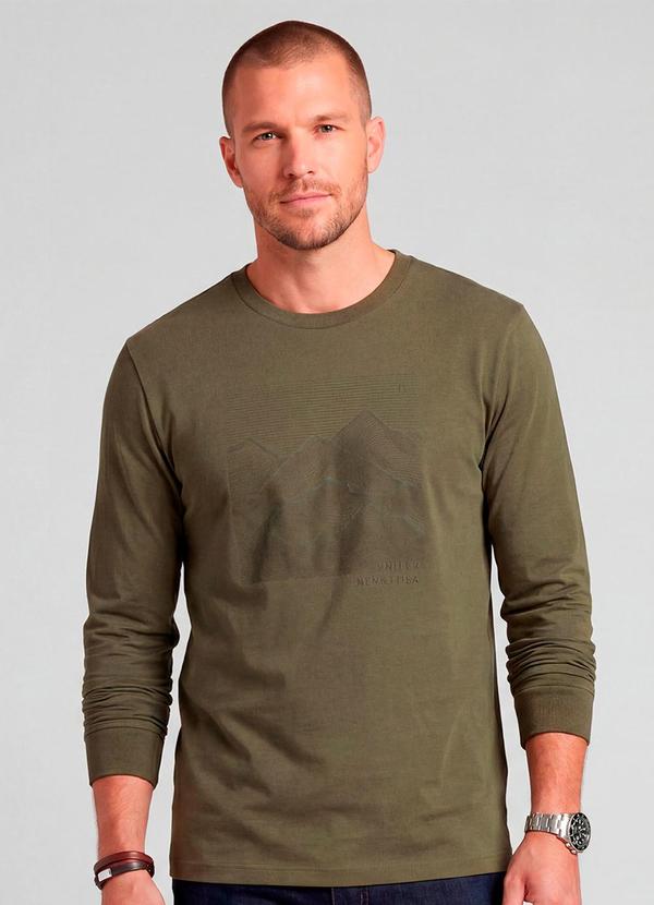 Camiseta Manga Longa Meia Malha Verde