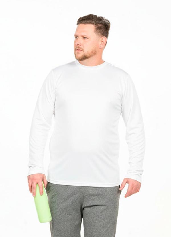 Camiseta Manga Longa Plus Size Branco