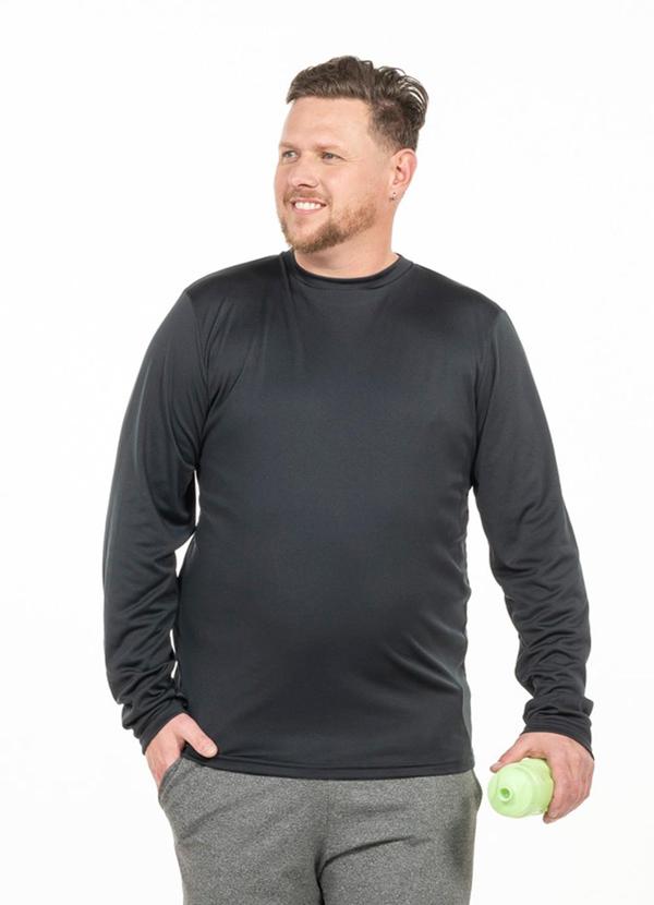Camiseta Manga Longa Plus Size Preto