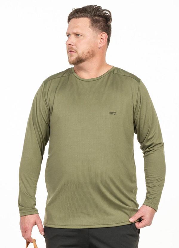 Camiseta Manga Longa Plus Size Verde