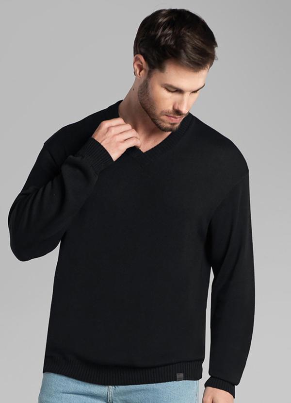 Camiseta Manga Longa Tricot Preto