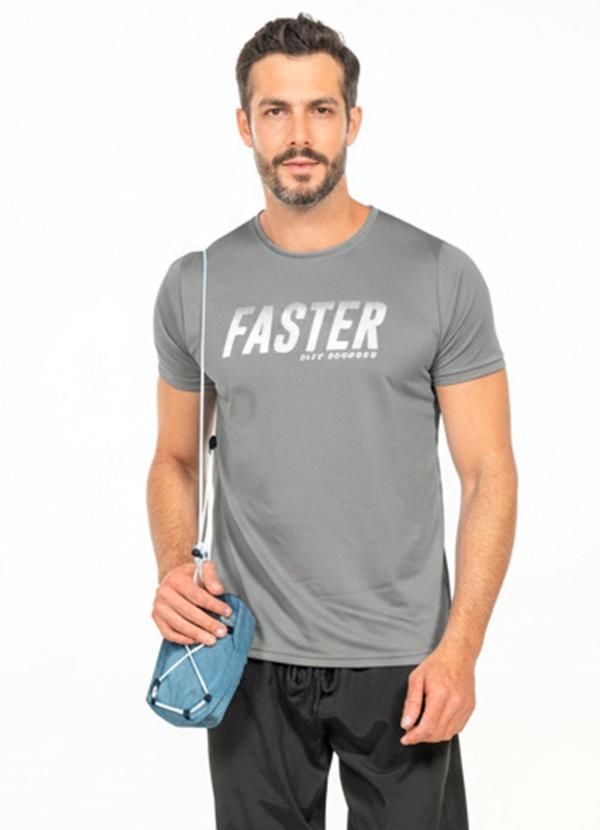 Camiseta Masculina Manga Curta Cinza