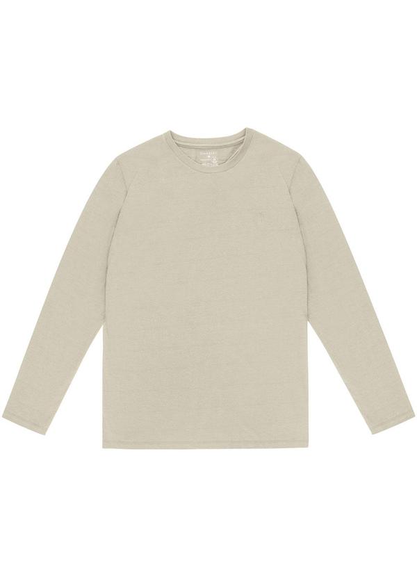 Camiseta Masculina Manga Longa Básica Bege