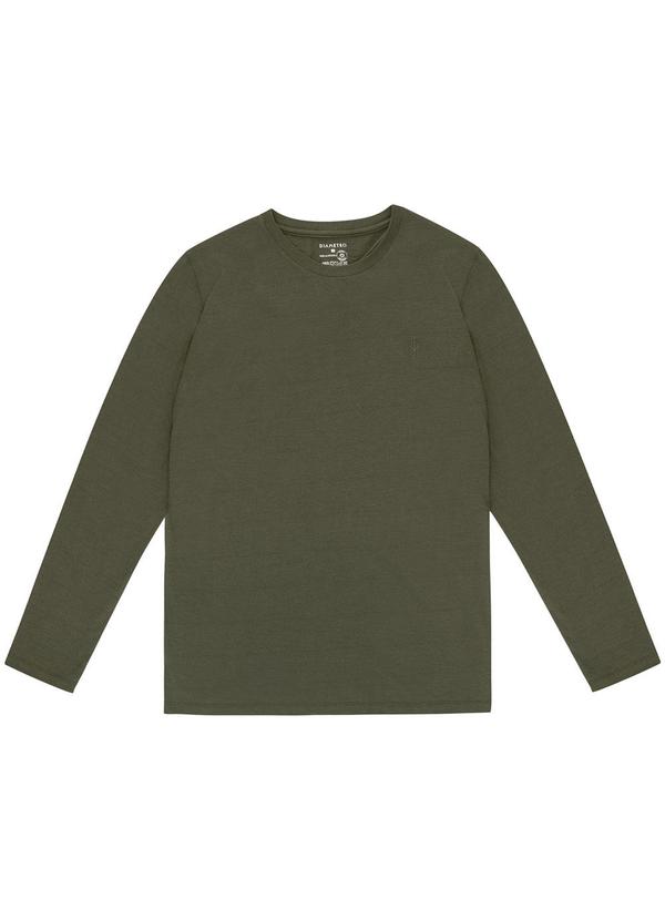 Camiseta Masculina Manga Longa Básica Verde