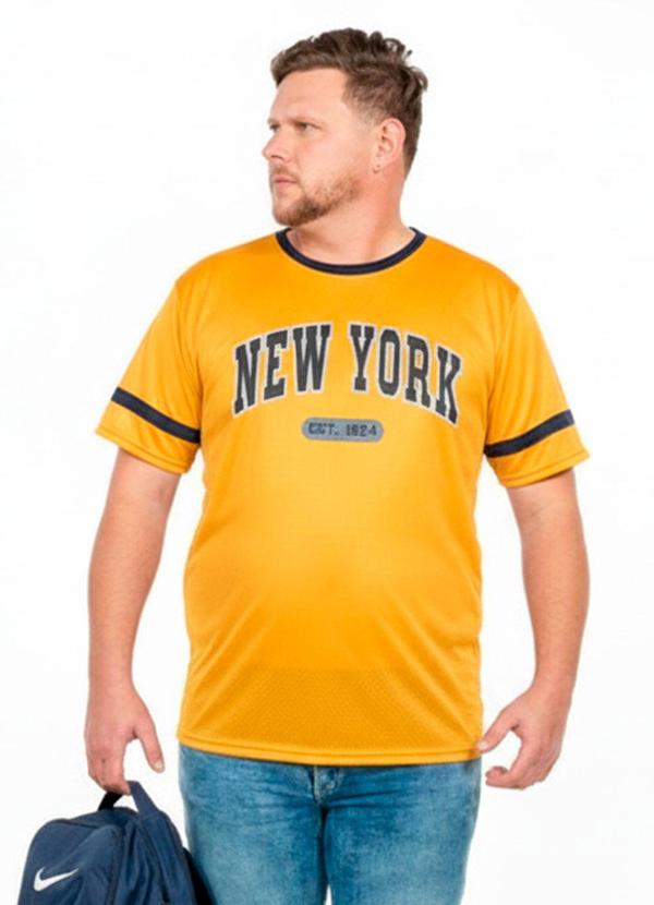 Camiseta Plus Size Masculina Amarelo