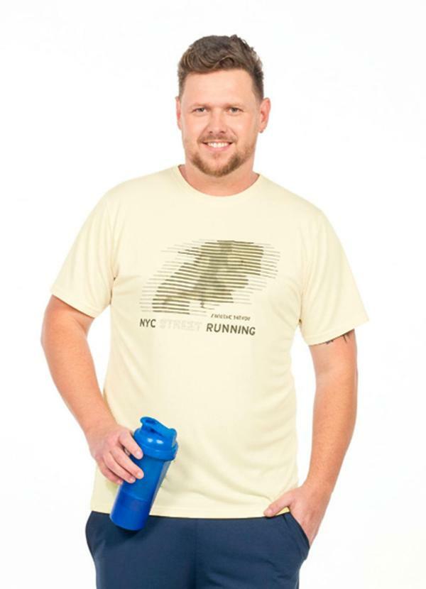 Camiseta Plus Size Masculina Bege