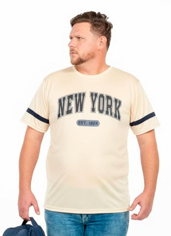Camiseta Plus Size Masculina Bege