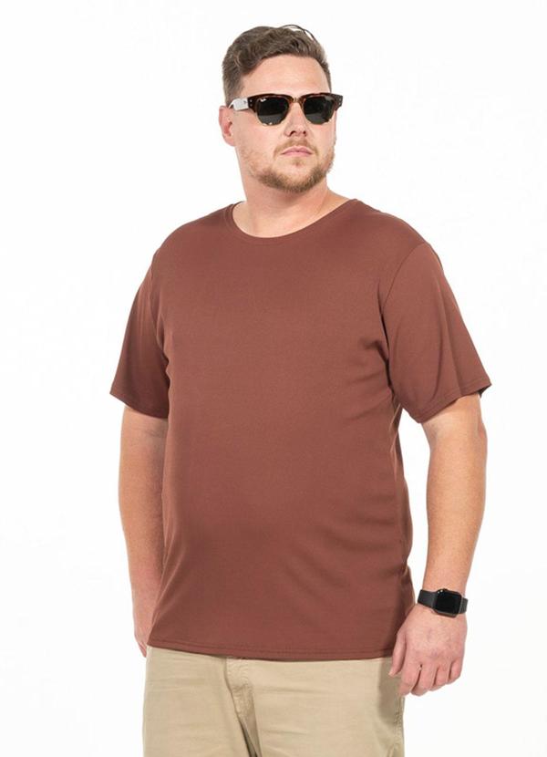 Camiseta Plus Size Ribana Marrom