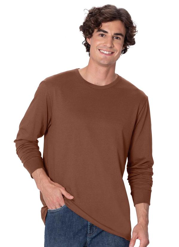 Camiseta Regular Malha Marrom