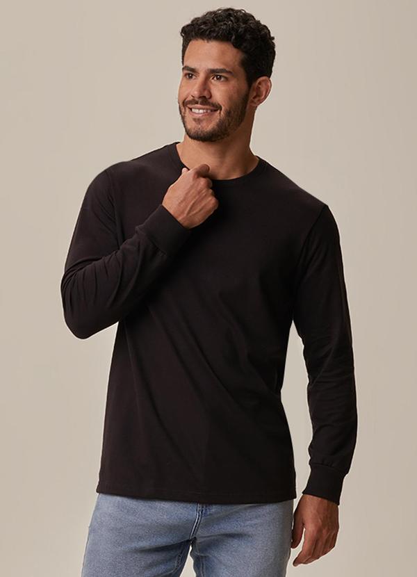 Camiseta Regular Malha Preto