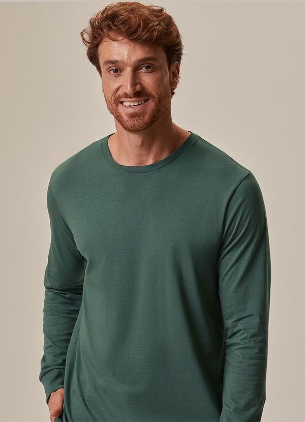 Camiseta Regular Malha Verde Esmeralda