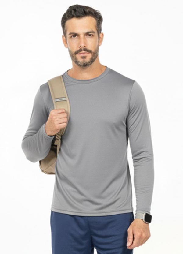 Camiseta Térmica Gola Alta Cinza