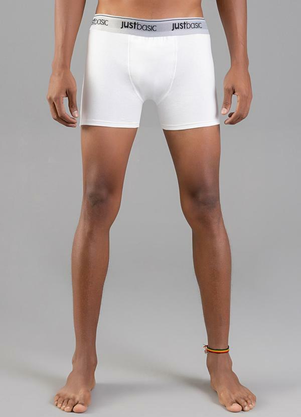 Vista 2 Cueca Básica em Cotton Branco JUST BASIC JUST BASIC