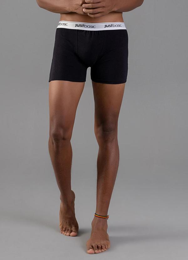 Vista 2 Cueca Básica em Cotton Preto JUST BASIC JUST BASIC