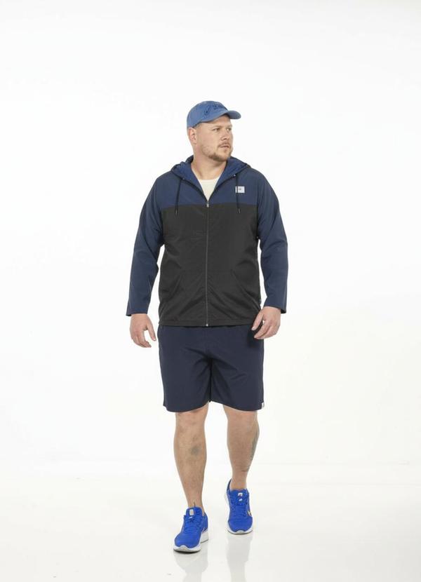 Corta Vento Plus Size Azul