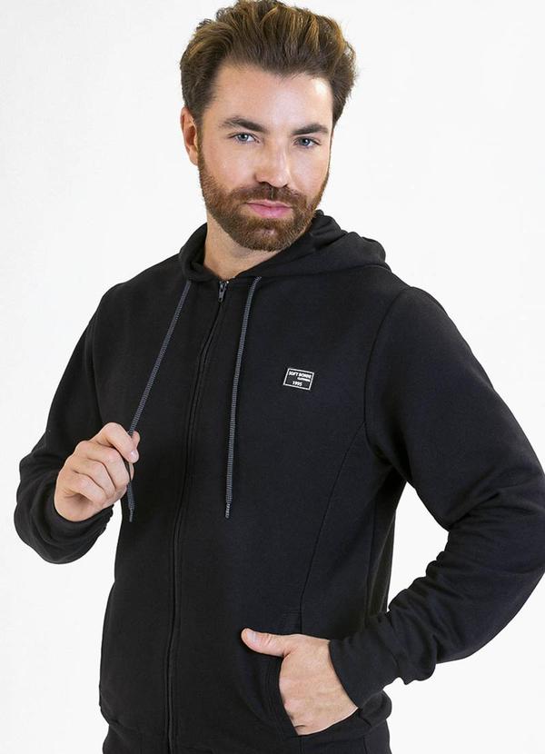 Vista 2 Jaqueta Adulto em Moletinho Preto Soft Bonni Soft Bonni