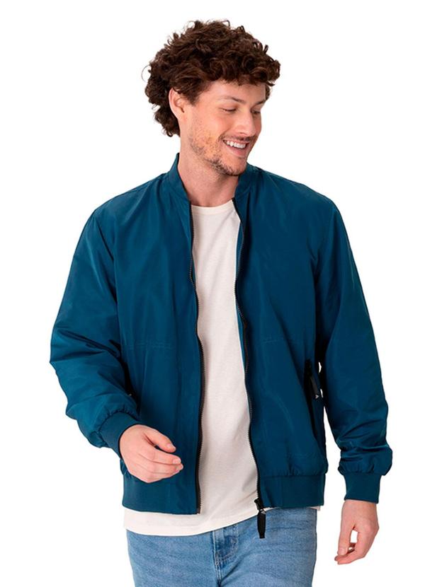 Jaqueta Bomber Masculina Azul Petróleo