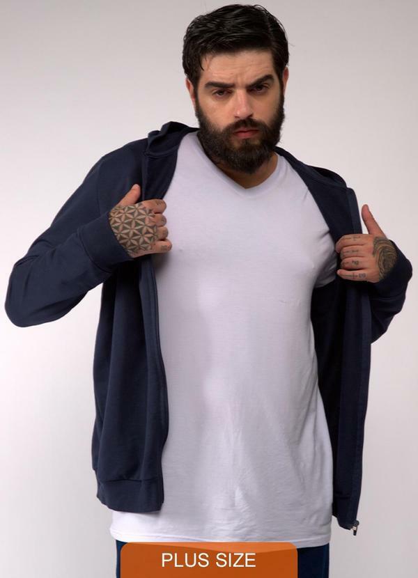 Jaqueta Capuz Plus Masculina Azul Marinho