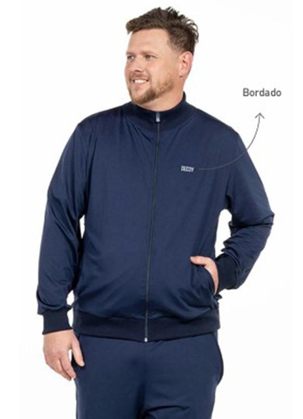 Jaqueta com Bordado Azul