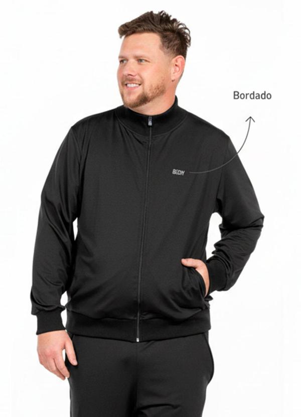 Jaqueta com Bordado Preto
